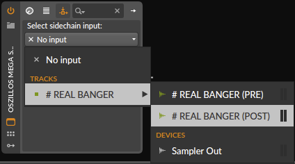 Side-Chain selection in BitWig Studio