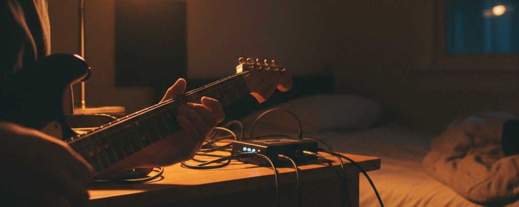 Bedroom guitar recording with lo-fi character