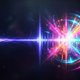 An abstract, dynamic visualization of sound energy in a dance track. A gradient of light and color intensifies and narrows, representing a build-up, then bursts into a wide, vibrant spectrum with strong, rhythmic pulses, symbolizing the impact of a drop. 
