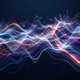 An abstract, vibrant visualization of sound waves and frequency spectra interacting and evolving, representing the complex interplay of algorithms and chance in generative music. Dynamic light trails and color gradients flow across the image, suggesting m