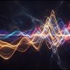 A vibrant abstract visualization of sound waves morphing and interacting, representing the emotional journey of a melody. Soft gradients of warm and cool colors blend, with subtle, intricate patterns suggesting intervals and contours. No screens or plugin