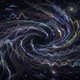 An abstract, vibrant visualization of complex microtonal frequency relationships. Imagine a swirling, organic pattern of iridescent light trails and undulating waveforms in a dark, infinite space, representing the intricate and non-standard intervals of m